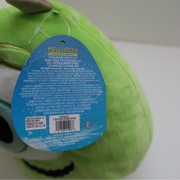 Disney Squishmallows Christmas 8" Mike Wazowski Plush Monsters Inc. Toy - Picture 4 of 4
